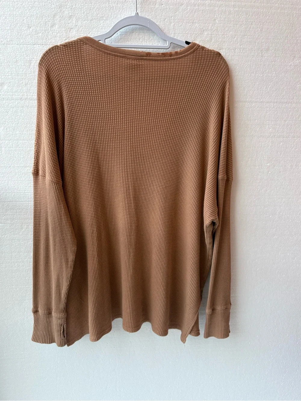 Offline By Aerie Waffle Knit Henley Top Oversized‎ Thermal Long Sleeve XL